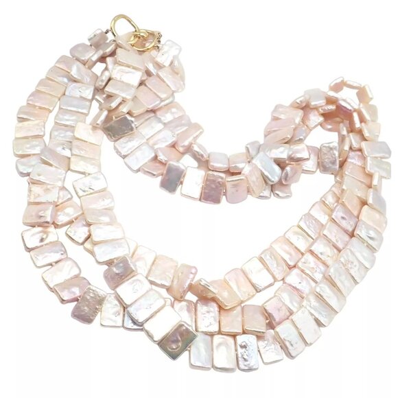 Rare! Angela Cummings 18k Yellow Gold Mother Of Pearl Three Row Necklace 1984 - Picture 6 of 9